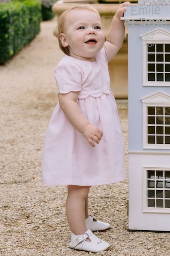 Emile et Rose Dress with scalloped emb overyoke & sleeve (N73614) | £52