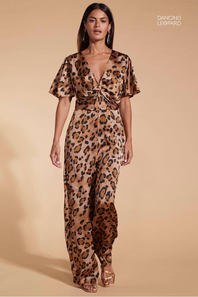 Ladies animal print shop jumpsuits