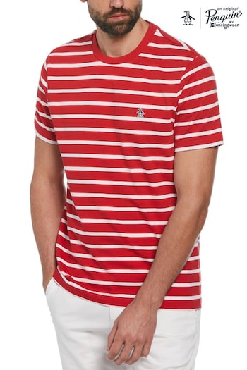 Original Penguin Breton Stripe Organic Cotton Jersey T-Shirt (N73776) | £35