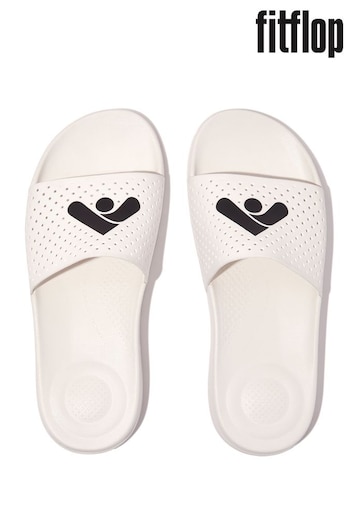 FitFlop Mens Iqushion Arrow Pool White Slides (N73808) | £40