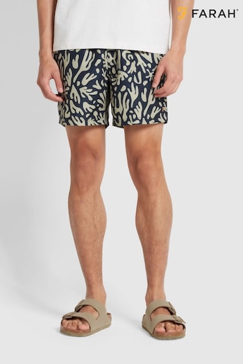 Farah Blue Colbert Reef Print Swim Shorts (N73909) | £45