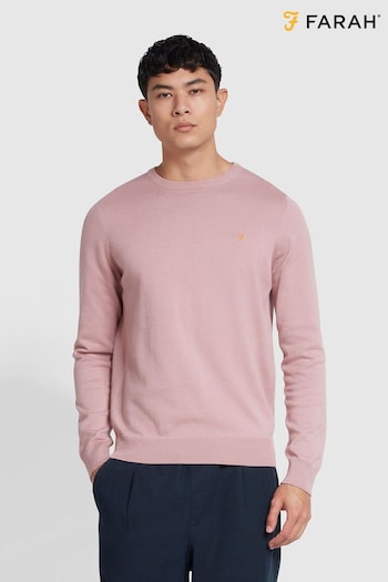 Farah Pink Mullen Cotton Crew Neck Sweater (N73914) | £70