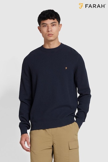 Farah Blue Edwards Crew Neck Sweater (N73944) | £80
