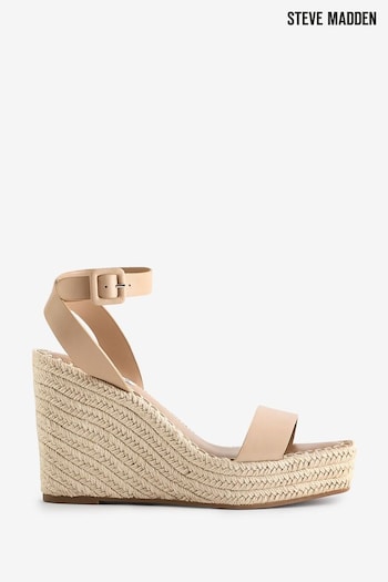 Steve Madden Gold Leather Upstage Wedge Sandals (N73987) | £120