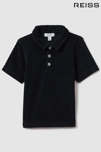 Reiss Navy Iggy Towelling Polo Shirt (N74088) | £40