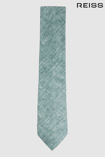 Reiss Pistachio Melange Lateran Silk Polka Dot Tie (N74143) | £68