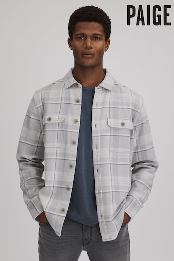 Paige Cotton Checked Overshirt (N74145) | £230