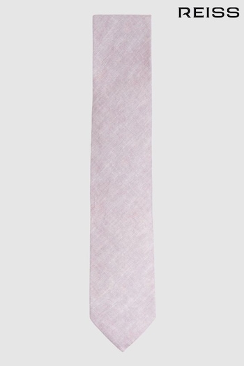 Reiss Soft Rose Vitali Linen Tie (N74168) | £58