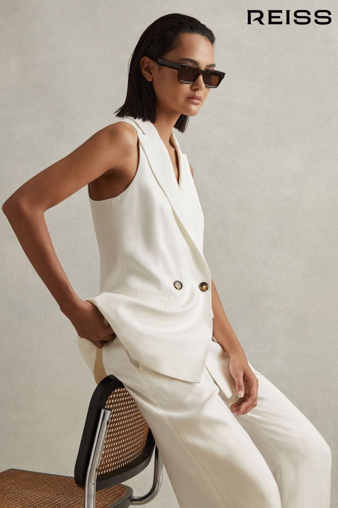 Long white waistcoat deals