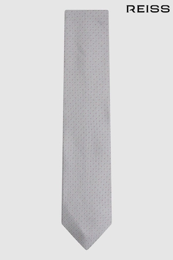 Reiss Pistachio Como Silk Geometric Print Tie (N74241) | £68
