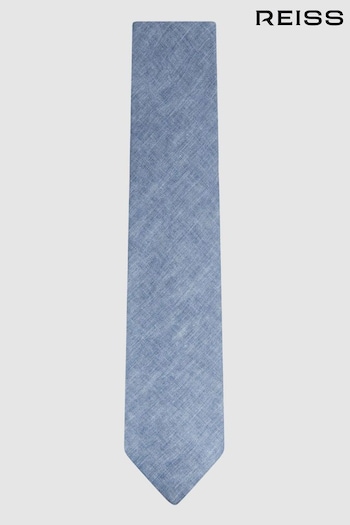 Reiss Denim Melange Vitali Linen Tie (N74250) | £58