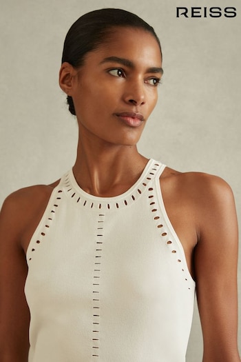 Reiss Ivory Cammi Fitted Cut-Out Detail Vest (N74299) | £118