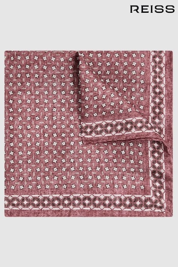 Reiss Dusty Rose Nicolo Silk Floral Print Pocket Square (N74321) | £38