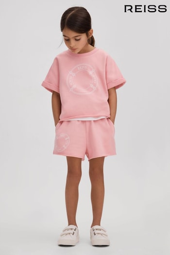 Reiss Pink Leah Junior Crew Neck T-Shirt and Shorts Set (N74343) | £58