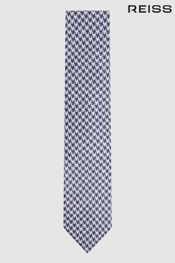 Reiss Airforce Blue Gesu Silk Dogtooth Tie (N74349) | £68