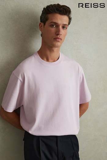 Reiss Light Lilac Tate Oversized Garment Dye T-Shirt (N74360) | £48