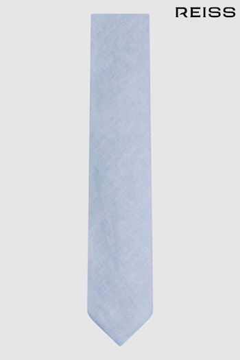 Reiss Sky Blue Melange Vitali Linen Tie (N74421) | £58