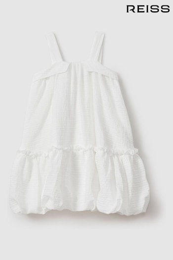 Reiss Ivory Emeri Seersucker Bubble Hem Dress (N74437) | £80
