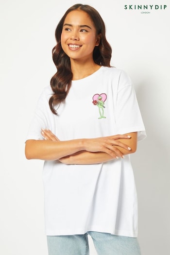 Skinnydip Disney Totally Ker-mitted White T-Shirt (N74560) | £22