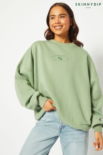 Skinnydip Oversized Green Mind Your Own Vibe Sweatshirt (N74572) | £35