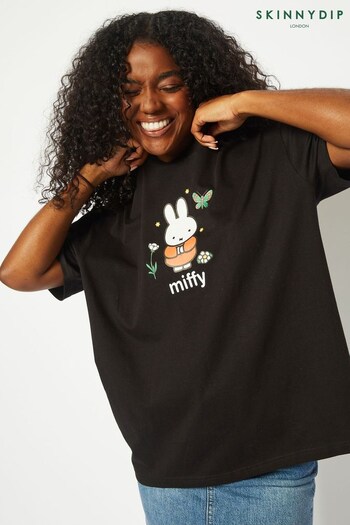 Skinnydip Oversized Miffy Black T-Shirt (N74585) | £22