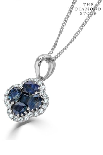 The Diamond Store Blue Alegria 1.08ct Sapphire And Diamond Necklace (N74611) | £675