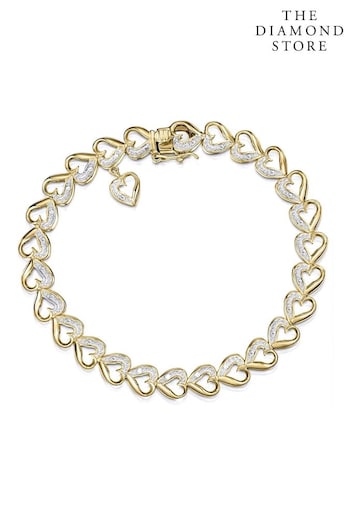 The Diamond Store White Diamond 18K Vermeil Heart Bracelet (N74612) | £169