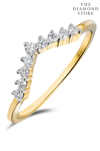The Diamond Store White 0.15ct 9K Lab Diamond Wishbone Ring (N74627) | £239