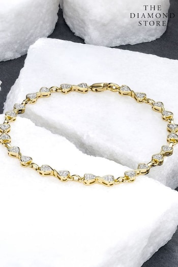 The Diamond Store White 0.25ct Diamond Heart Bracelet Set (N74635) | £245