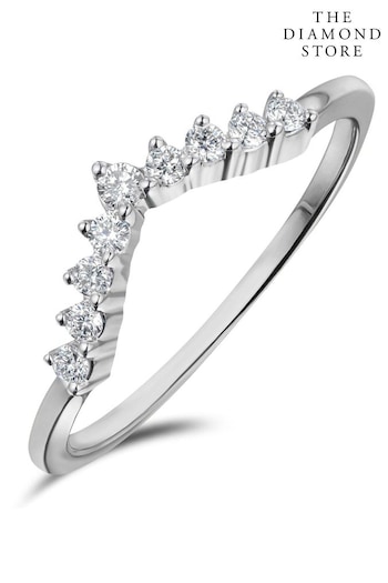 The Diamond Store White 0.15ct 9K Lab Diamond Wishbone Ring (N74665) | £239