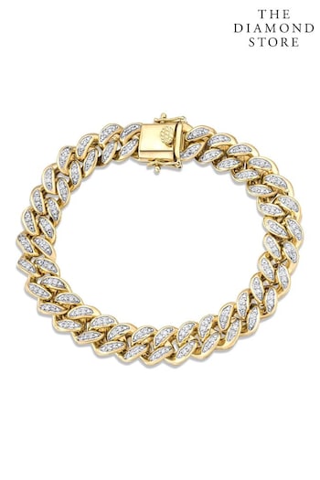 The Diamond Store White Mens 1.20CT Lab Diamond Cuban Bracelet (N74675) | £799