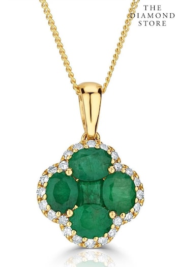 The Diamond Store Green Alegria 1.04ct Emerald And Diamond Necklace (N74681) | £695