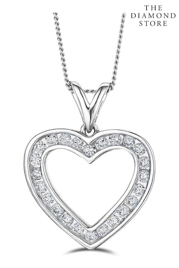 The Diamond Store White 0.50ct H/SI Lab Diamond Heart Pendant (N74691) | £475