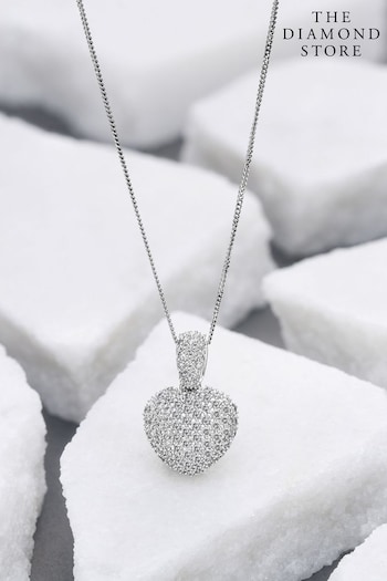 The Diamond Store White 1ct H/SI Lab Diamond Heart Pendant Necklace (N74694) | £799