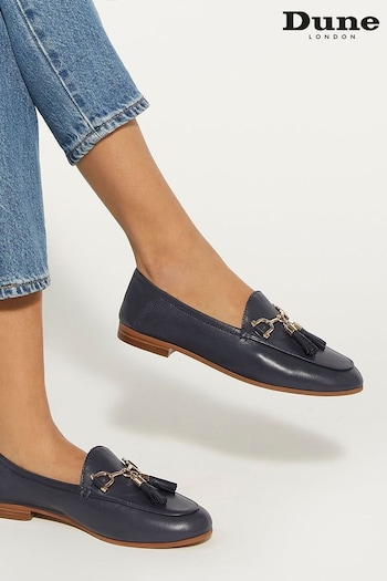 Dune London Blue Graysons Flexible Sole Tassel Loafers (N74702) | £90