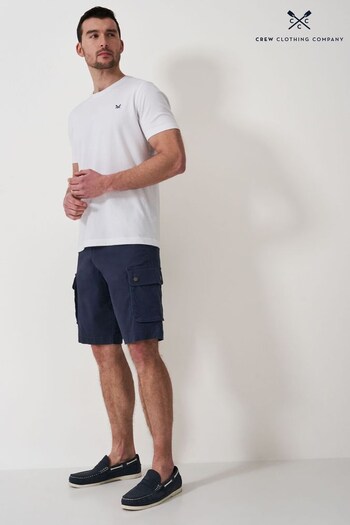 Crew Clothing WOMEN Company Blue Cotton Classic Casual Shorts (N74708) | £59