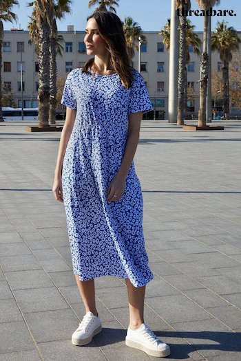 Threadbare Blue Cotton Smock-Style Midi Dress (N74766) | £24
