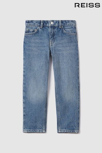 Reiss Mid Blue Quay Teen Slim Fit Adjuster Jeans Zip (N74793) | £42