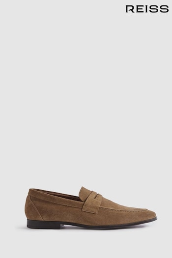 Reiss Stone Bray Suede Suede Slip On Loafers (N74797) | £178