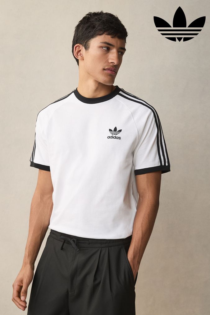 adidas Originals Mens T Shirts Colour Block 3 Stripe T Shirts