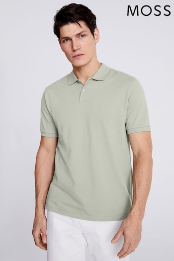 MOSS Green Sage Piqué Polo Shirt (N74876) | £30