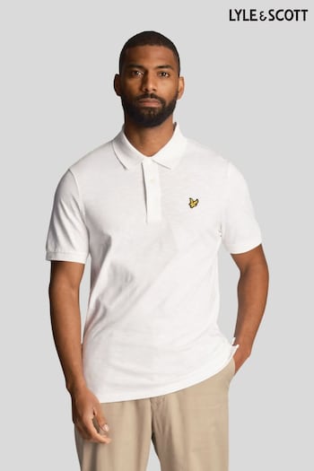 Lyle & Scott Slub White Polo Shirt (N74892) | £60