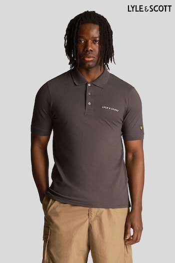Lyle & Scott Black Embroidered Polo Logo Shirt (N74930) | £55