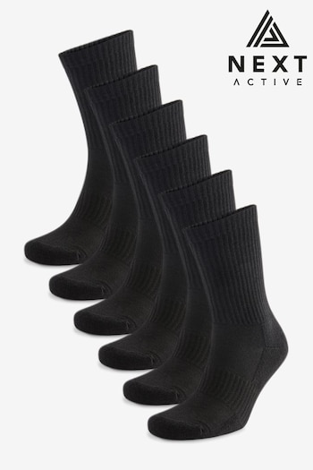 Black Essential Sports Socks 6 Pack (N74955) | £16