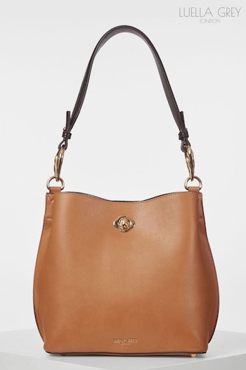 Luella Grey Brown Celia Hobo Tote Bag (N74991) | £110