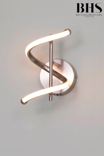 BHS Satin Nickel Leo LED Wall Light (N75097) | £40