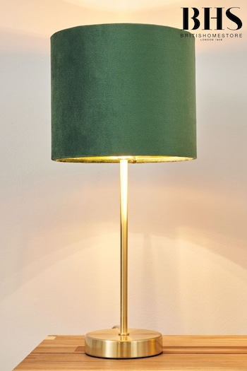 BHS Emerald Green Velvet Table Lamp (N75130) | £28