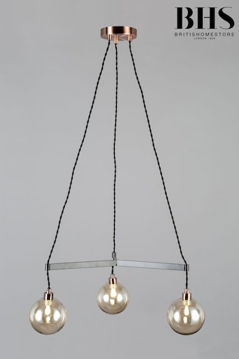 BHS Copper Juniper 3 Light Pendant Ceiling Light (N75159) | £90