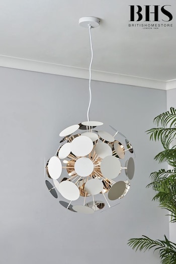 BHS White Sputnik Discs Ceiling Pendant (N75165) | £150