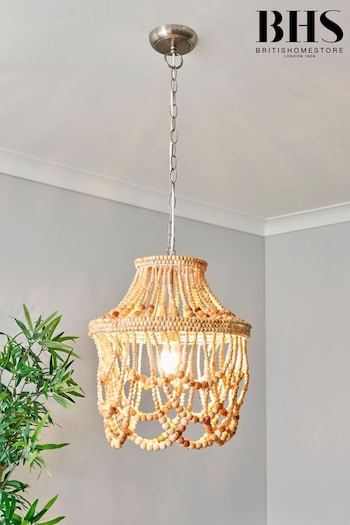 BHS Natural Jenny Beaded Ceiling Pendant (N75172) | £130